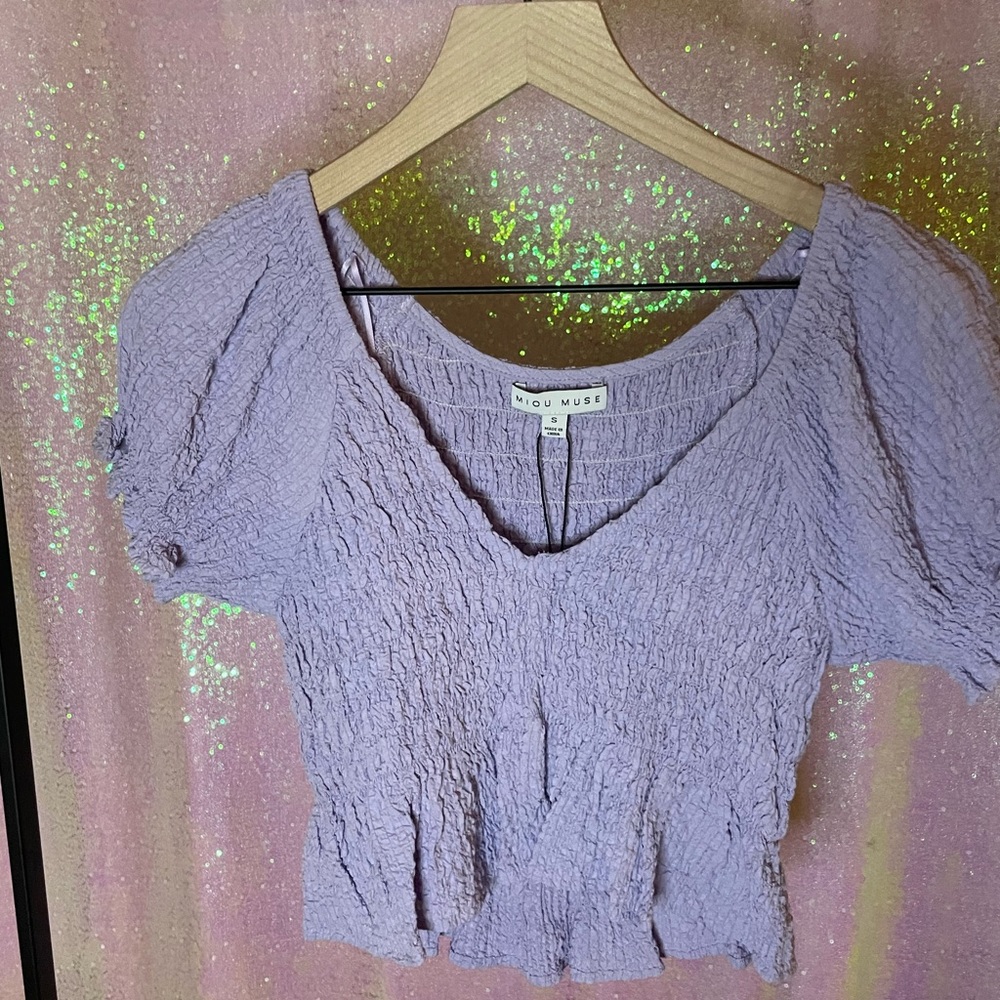 NWT Lavender Crinkle Top